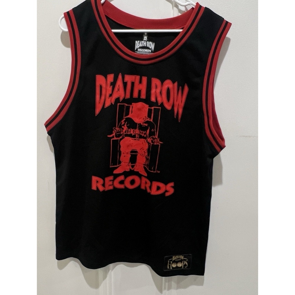 Death Row Records Hoops Basketball Jersey Mens L Black Red #91 Hip Hop Rap